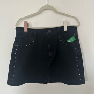 NWT Black Gap Icon Denim Studded Mini Skirt